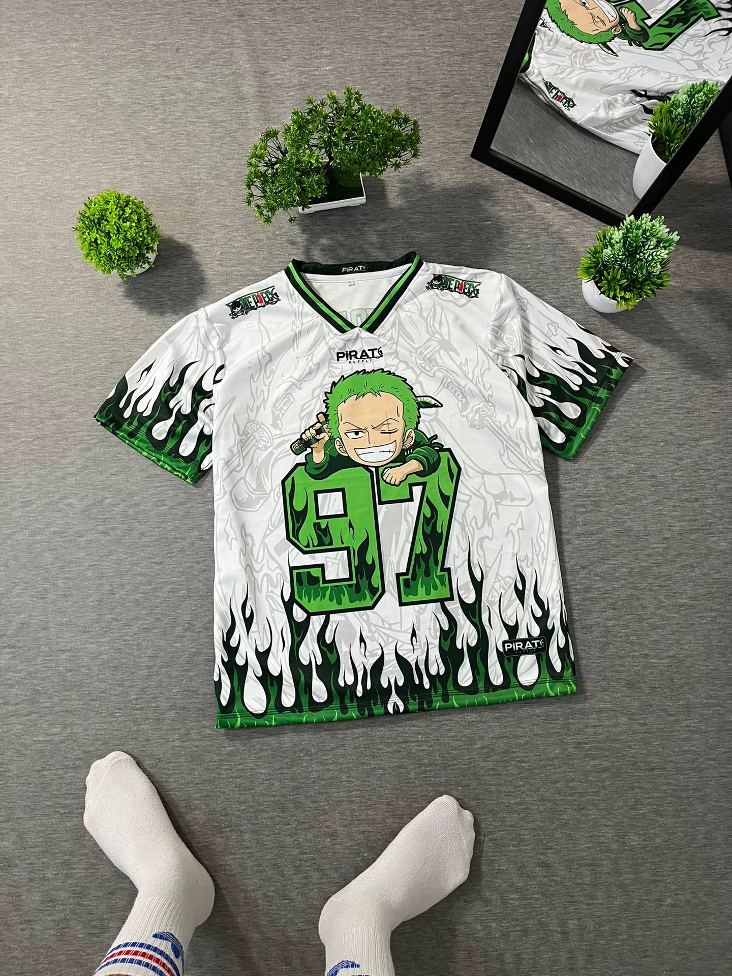 One Piece Roronoa Zoro Jersey Retro Anime One Piece