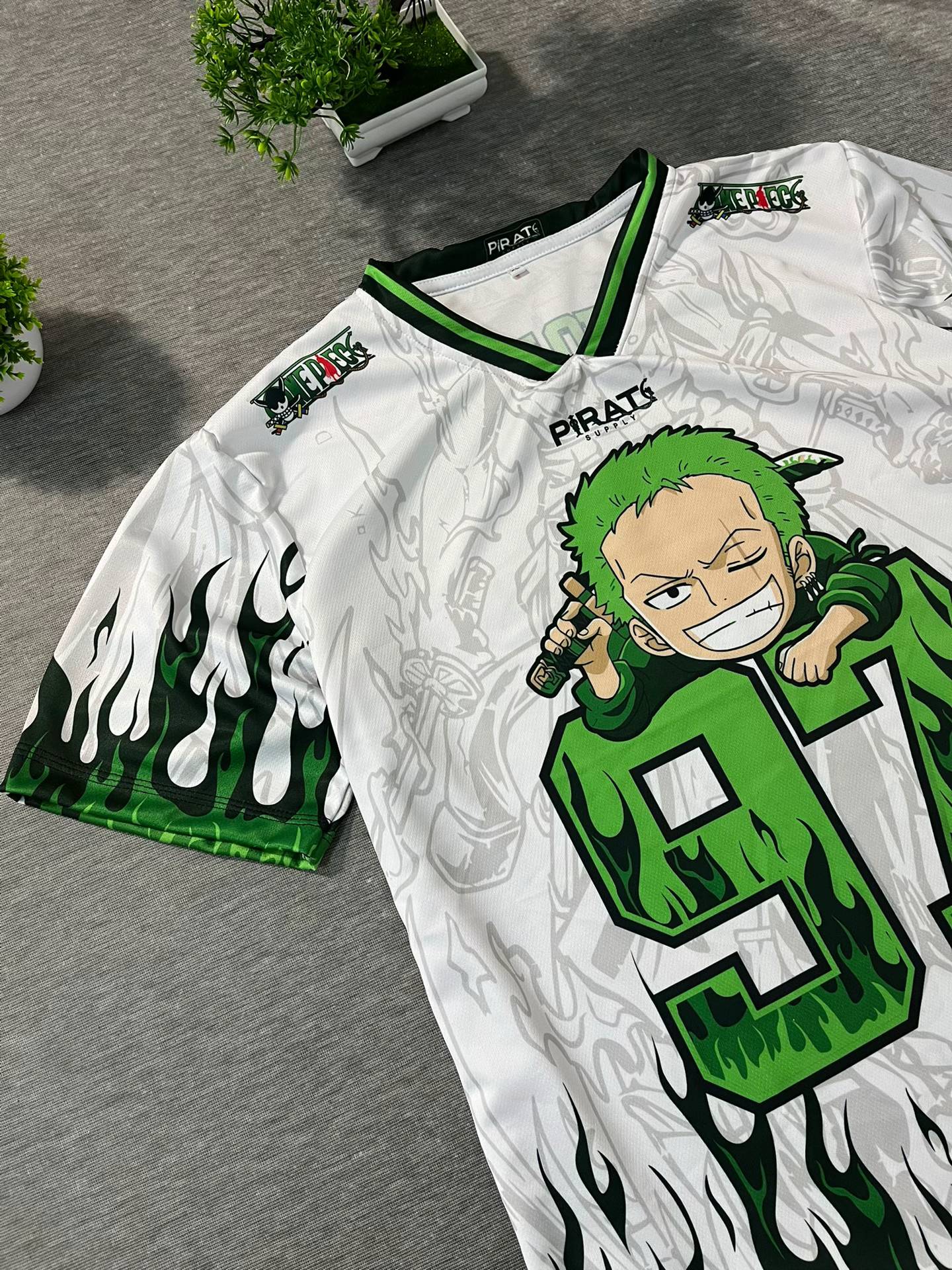 One Piece Roronoa Zoro Jersey Retro Anime One Piece