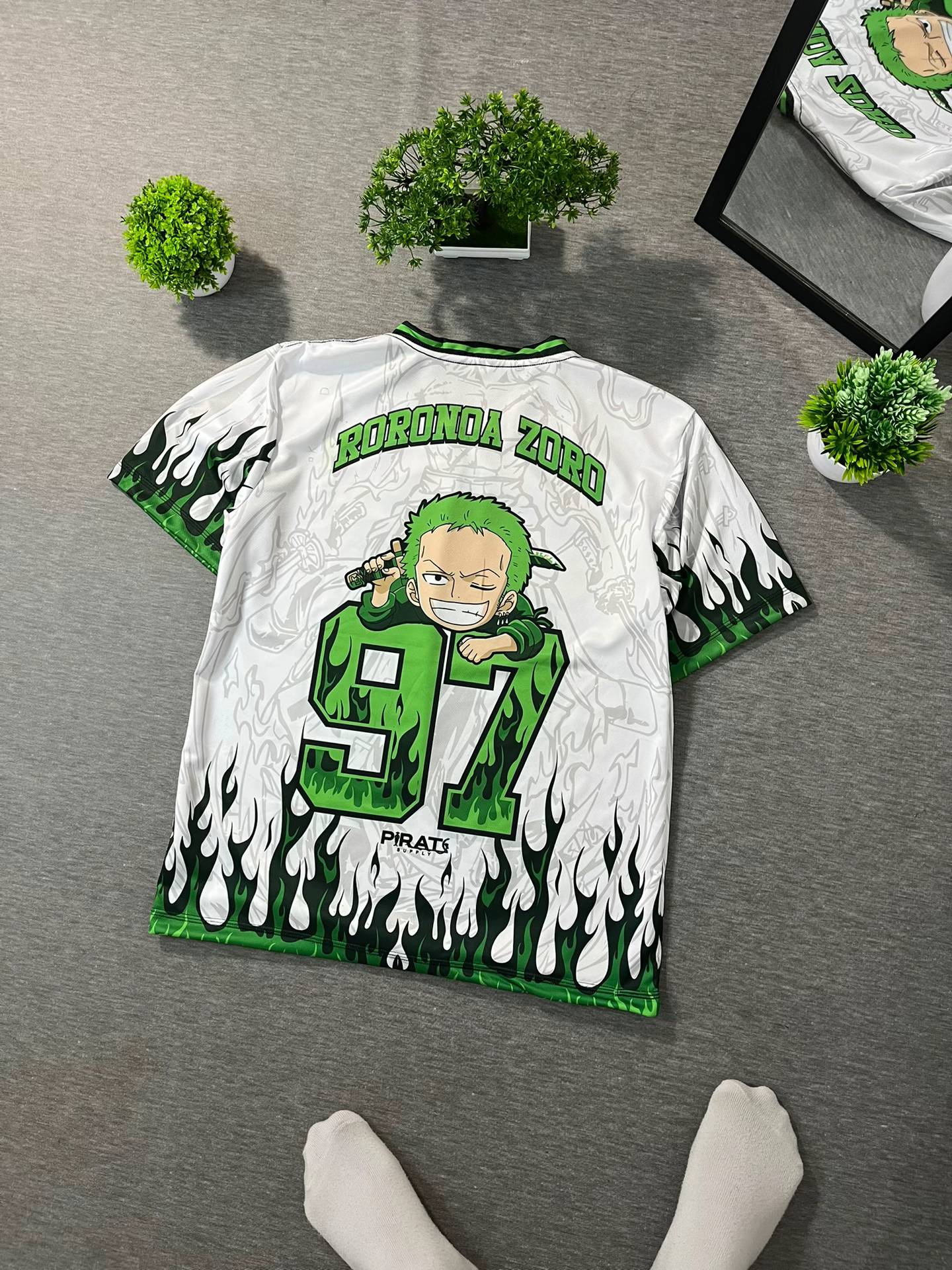One Piece Roronoa Zoro Jersey Retro Anime One Piece