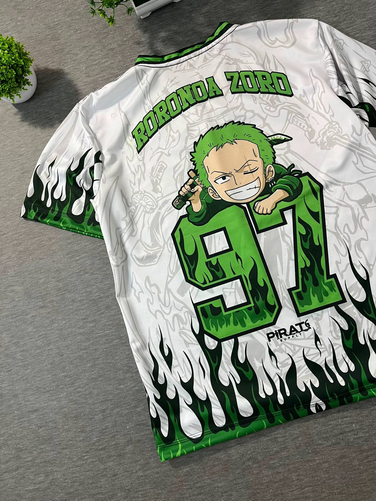 One Piece Roronoa Zoro Jersey Retro Anime One Piece